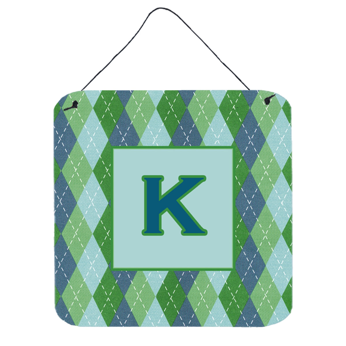 Letter K Initial Monogram  Blue Argoyle Wall Or Door Hanging Prints