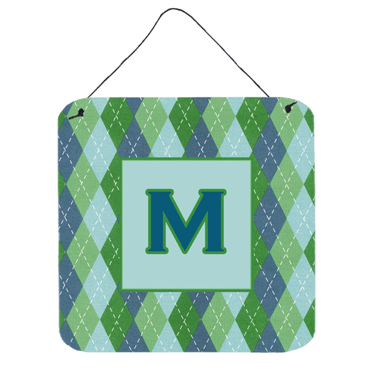 Letter M Initial Monogram  Blue Argoyle Wall Or Door Hanging Prints