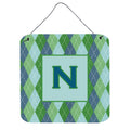 Letter N Initial Monogram  Blue Argoyle Wall Or Door Hanging Prints