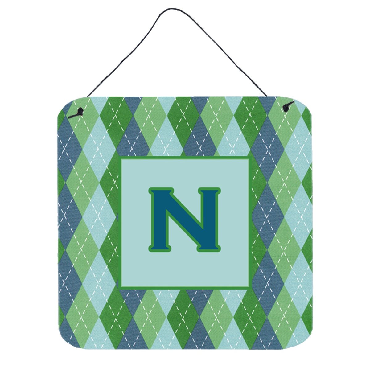 Letter N Initial Monogram  Blue Argoyle Wall Or Door Hanging Prints