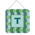 Letter T Initial Monogram  Blue Argoyle Wall Or Door Hanging Prints