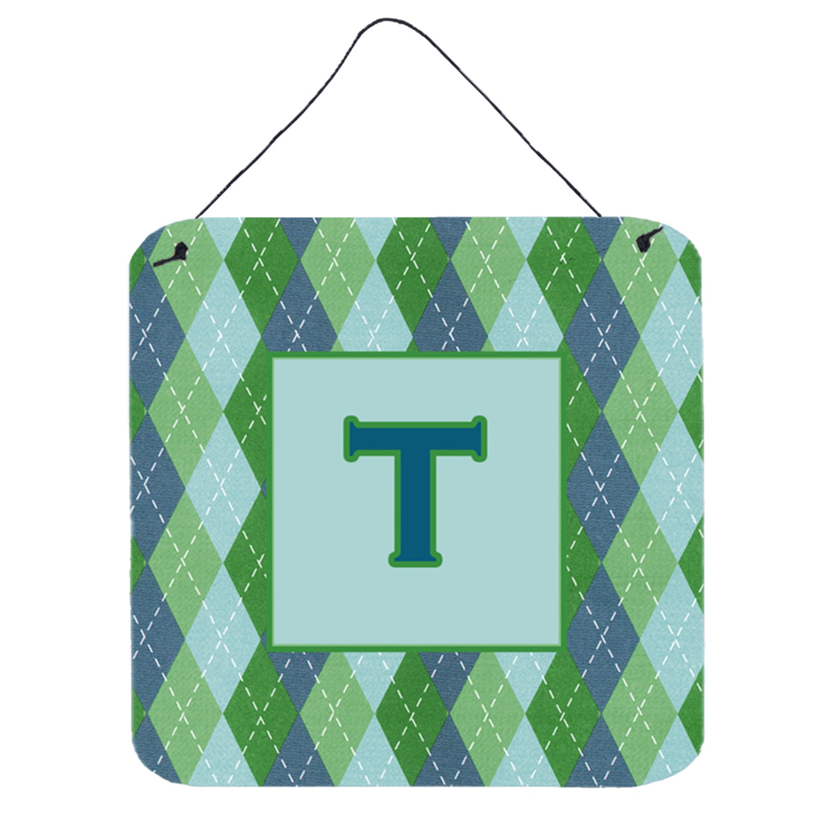Letter T Initial Monogram  Blue Argoyle Wall Or Door Hanging Prints