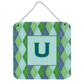 Letter U Initial Monogram  Blue Argoyle Wall Or Door Hanging Prints