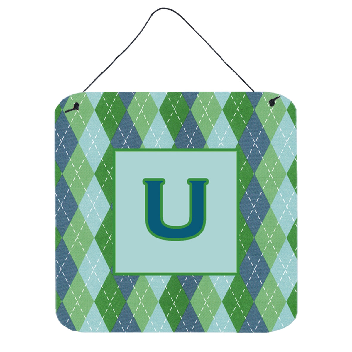 Letter U Initial Monogram  Blue Argoyle Wall Or Door Hanging Prints
