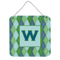 Letter W Initial Monogram  Blue Argoyle Wall Or Door Hanging Prints