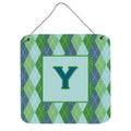 Letter Y Initial Monogram  Blue Argoyle Wall Or Door Hanging Prints