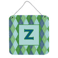 Letter Z Initial Monogram  Blue Argoyle Wall Or Door Hanging Prints