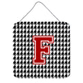 Letter F Monogram  Houndstooth Black Wall Or Door Hanging Prints