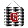 Letter G Monogram  Houndstooth Black Wall Or Door Hanging Prints