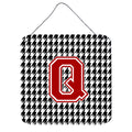 Letter Q Monogram  Houndstooth Black Wall Or Door Hanging Prints