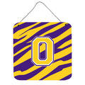 Letter O Monogram  Tiger Stripe  Purple Gold Wall Or Door Hanging Prints