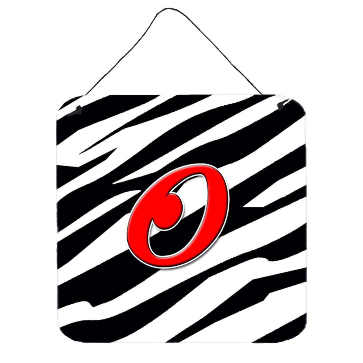 Letter O Initial Monogram  Zebra Red Wall Or Door Hanging Prints