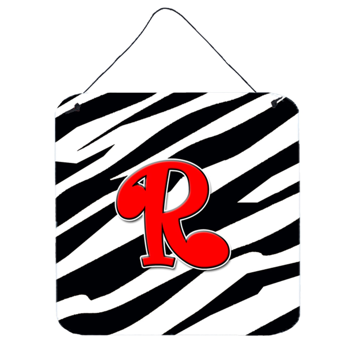 Letter R Initial Monogram  Zebra Red Wall Or Door Hanging Prints