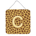 Letter C Initial Monogram  Giraffe Wall Or Door Hanging Prints