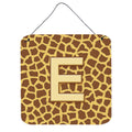 Letter E Initial Monogram  Giraffe Wall Or Door Hanging Prints