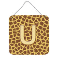 Letter U Initial Monogram  Giraffe Wall Or Door Hanging Prints