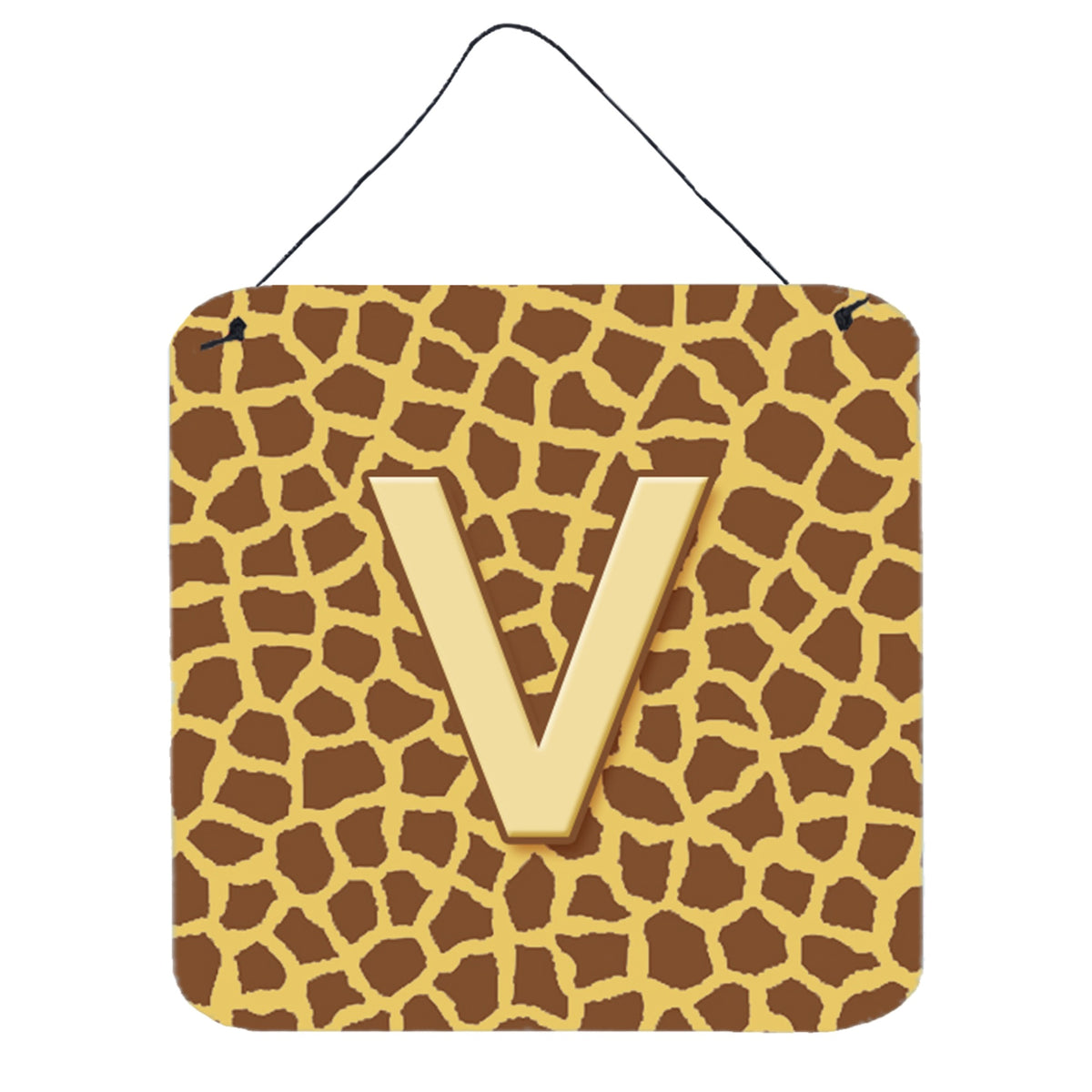 Letter V Initial Monogram  Giraffe Wall Or Door Hanging Prints