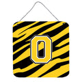 Letter O Initial Tiger Stripe  Black Gold  Wall Or Door Hanging Prints