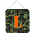 Letter L Monogram  Camo Green Wall Or Door Hanging Prints