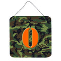 Letter O Monogram  Camo Green Wall Or Door Hanging Prints