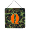 Letter Q Monogram  Camo Green Wall Or Door Hanging Prints