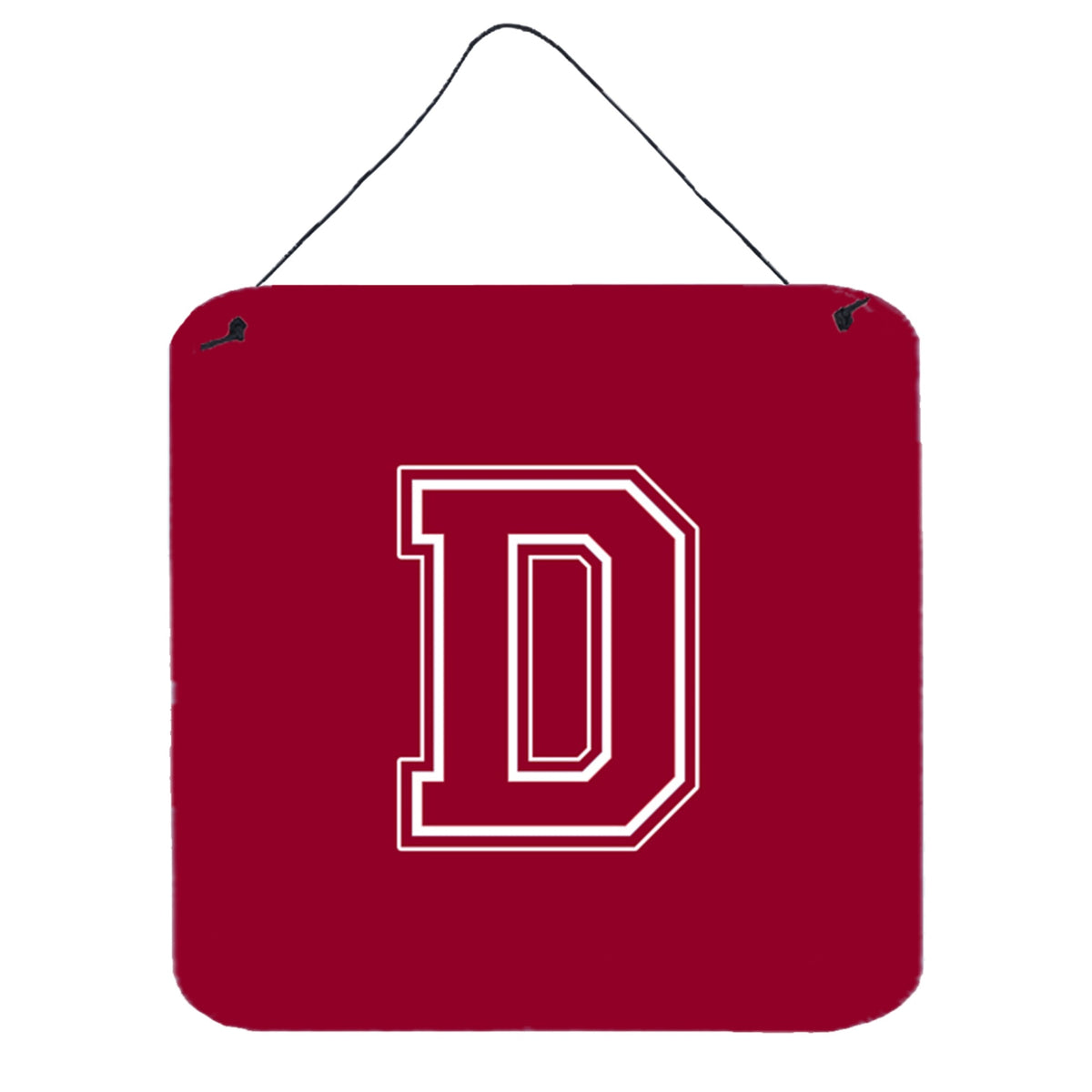 Letter D Initial Monogram  Maroon And White Wall Or Door Hanging Prints