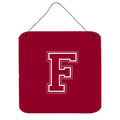 Letter F Initial Monogram  Maroon And White Wall Or Door Hanging Prints
