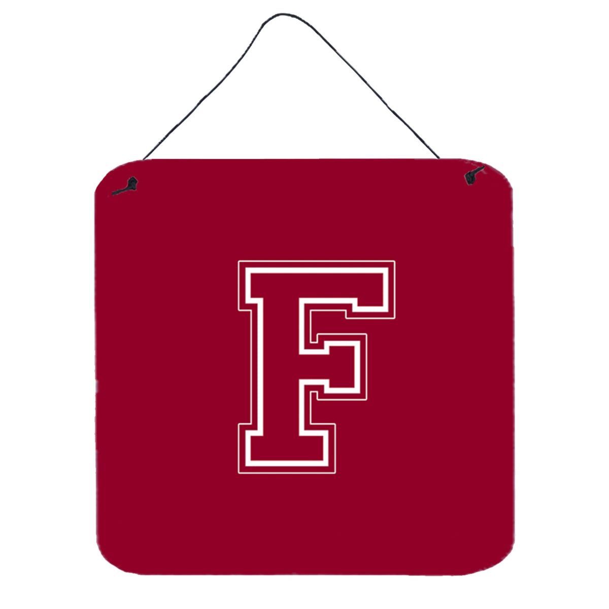 Letter F Initial Monogram  Maroon And White Wall Or Door Hanging Prints