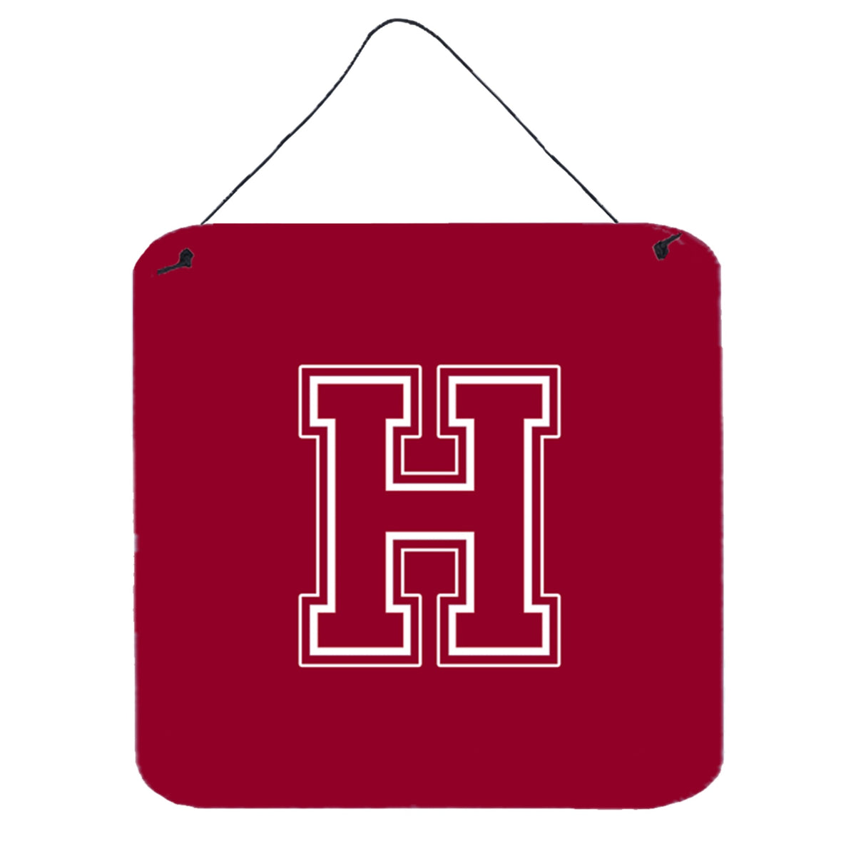 Letter H Initial Monogram  Maroon And White Wall Or Door Hanging Prints