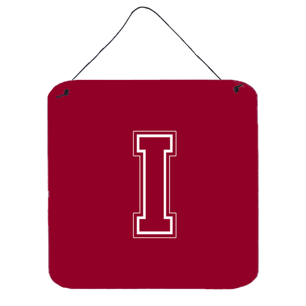 Letter I Initial Monogram  Maroon And White Wall Or Door Hanging Prints
