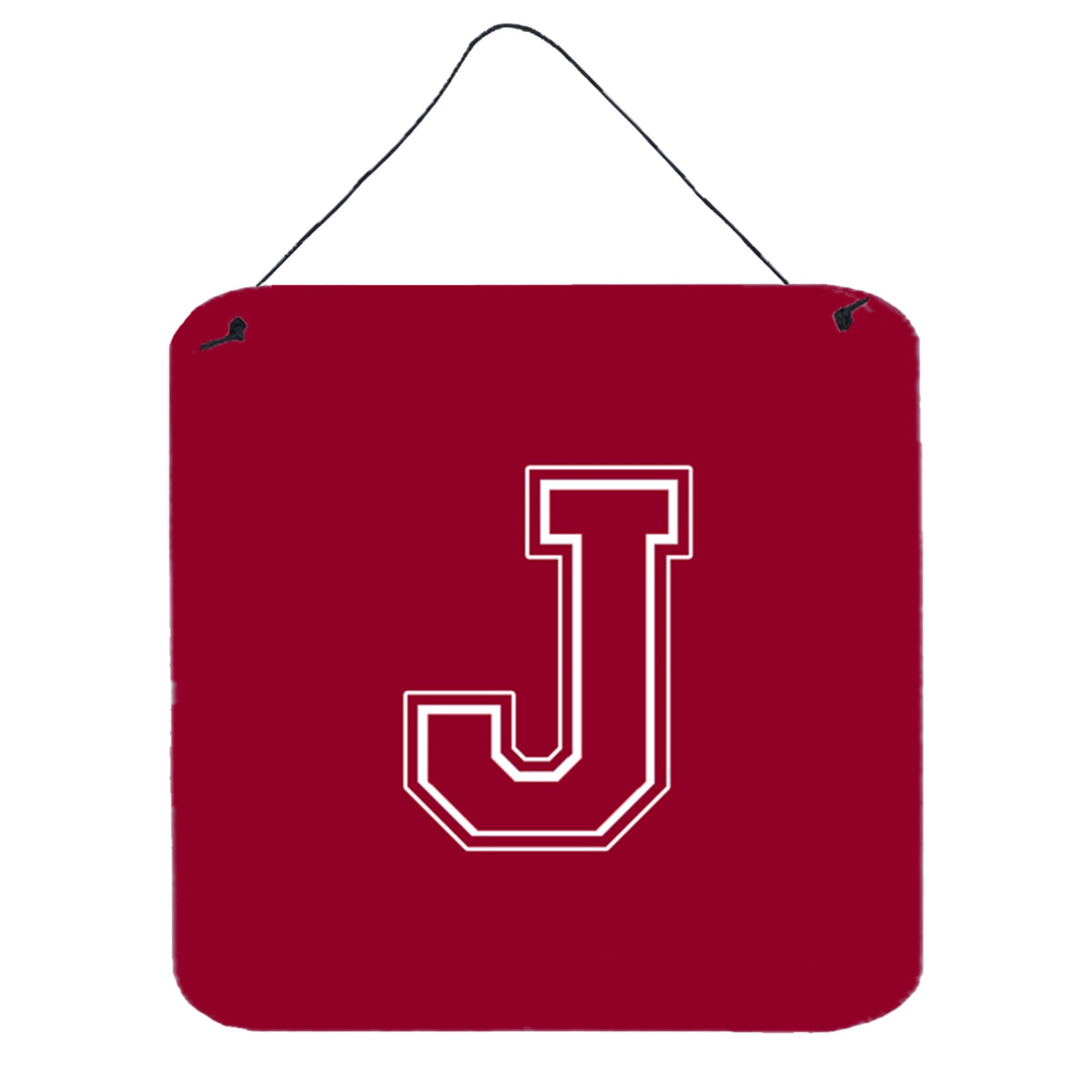 Letter J Initial Monogram  Maroon And White Wall Or Door Hanging Prints