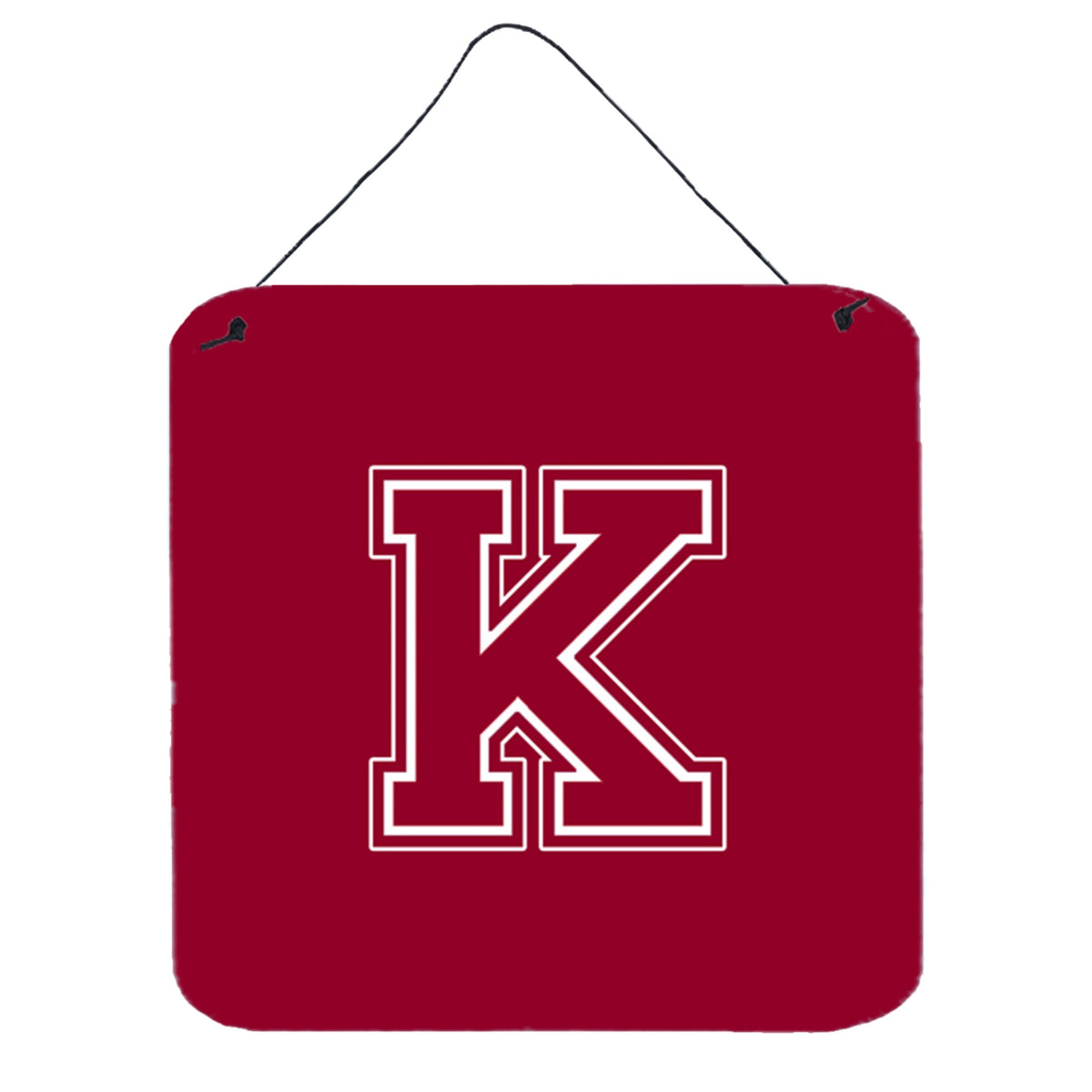 Letter K Initial Monogram  Maroon And White Wall Or Door Hanging Prints
