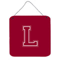 Letter L Initial Monogram  Maroon And White Wall Or Door Hanging Prints