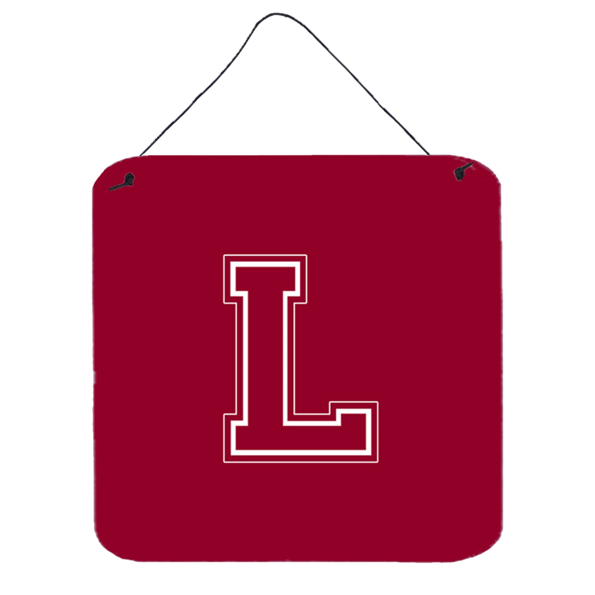 Letter L Initial Monogram  Maroon And White Wall Or Door Hanging Prints