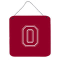 Letter O Initial Monogram  Maroon And White Wall Or Door Hanging Prints