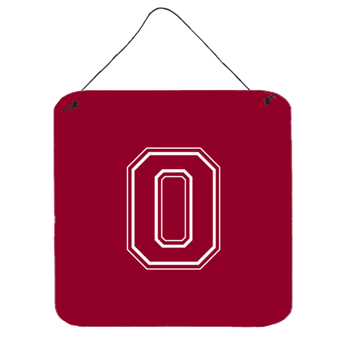 Letter O Initial Monogram  Maroon And White Wall Or Door Hanging Prints