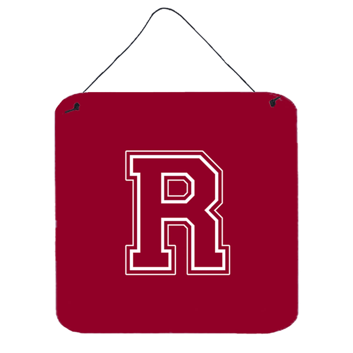 Letter R Initial Monogram  Maroon And White Wall Or Door Hanging Prints