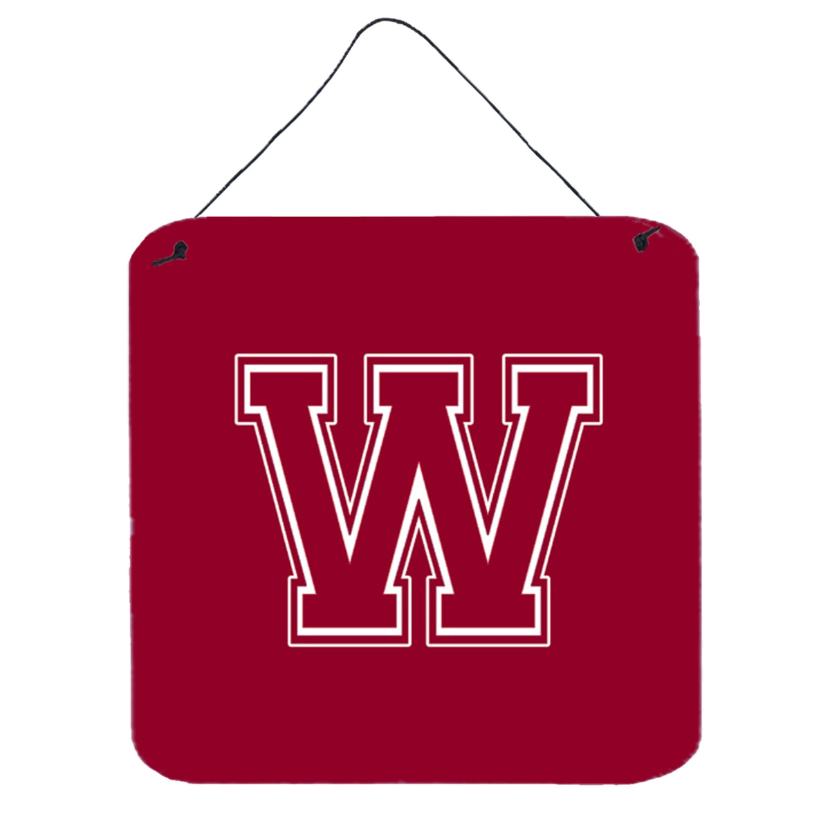 Letter W Initial Monogram  Maroon And White Wall Or Door Hanging Prints