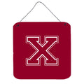 Letter X Initial Monogram  Maroon And White Wall Or Door Hanging Prints