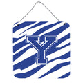 Letter Y Initial Tiger Stripe Blue And White Wall Or Door Hanging Prints