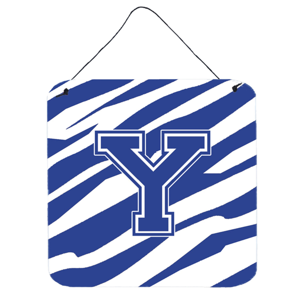 Letter Y Initial Tiger Stripe Blue And White Wall Or Door Hanging Prints