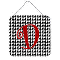 Letter D Initial Monogram  Houndstooth Black Wall Or Door Hanging Prints