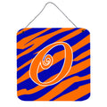 Letter O Initial Tiger Stripe Blue And Orange Wall Or Door Hanging Prints
