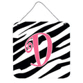 Letter D Initial Zebra Stripe And Pink Wall Or Door Hanging Prints