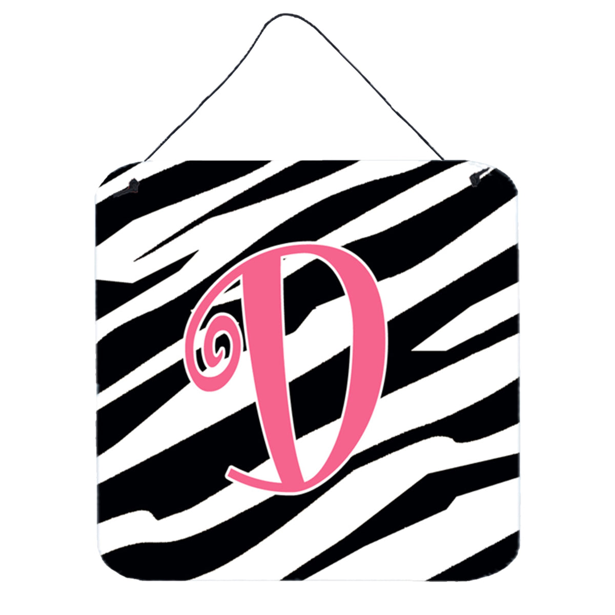 Letter D Initial Zebra Stripe And Pink Wall Or Door Hanging Prints