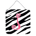 Letter J Initial Zebra Stripe And Pink Wall Or Door Hanging Prints