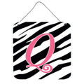 Letter Q Initial  Zebra Stripe And Pink Wall Or Door Hanging Prints