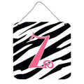 Letter Z Initial  Zebra Stripe And Pink Wall Or Door Hanging Prints