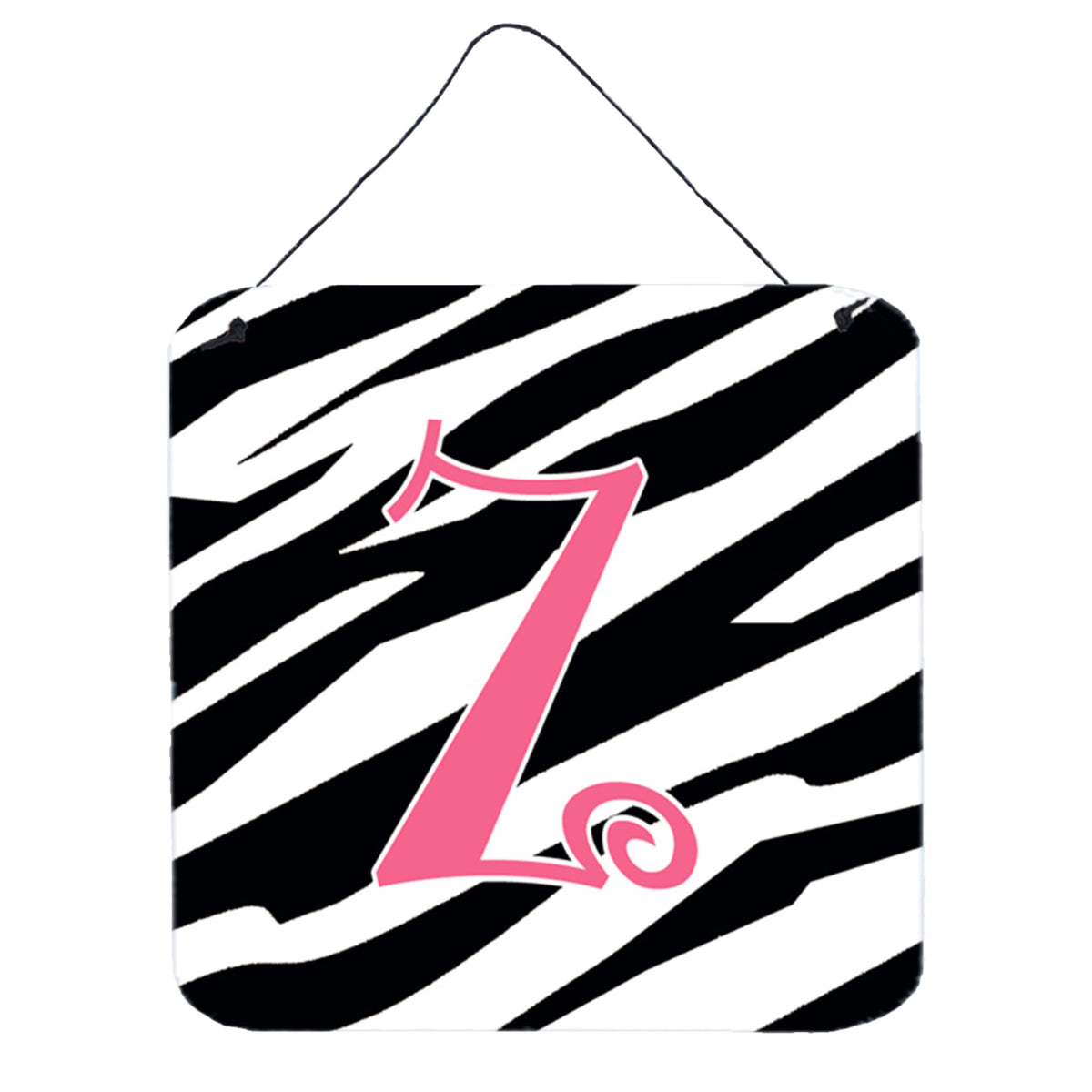 Letter Z Initial  Zebra Stripe And Pink Wall Or Door Hanging Prints
