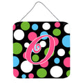 Letter O Initial Monogram  Polkadots And Pink Wall Or Door Hanging Prints